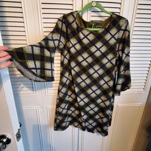 Green and gray dress